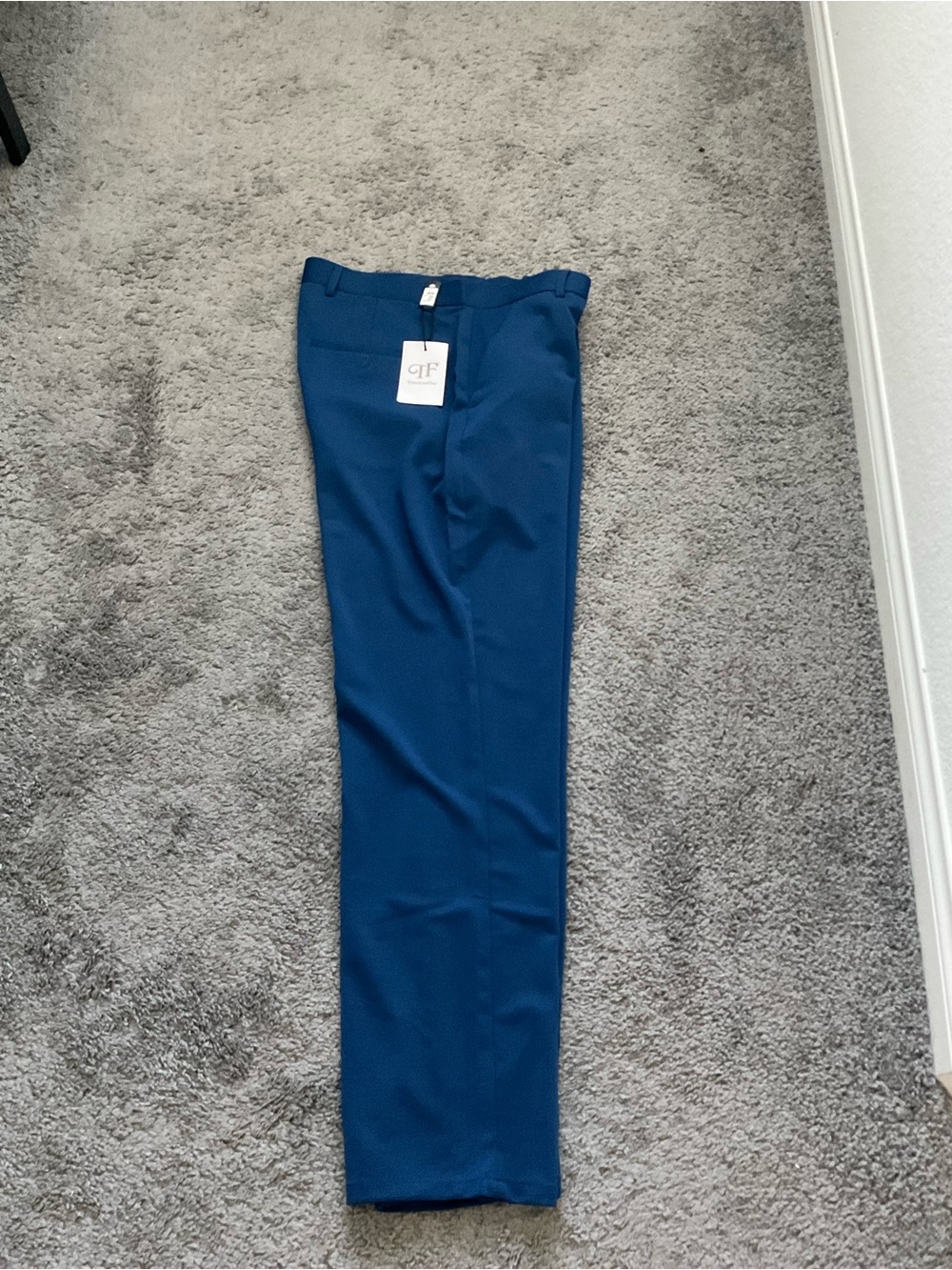 Men's Slim Dress Pants in Deep Blue